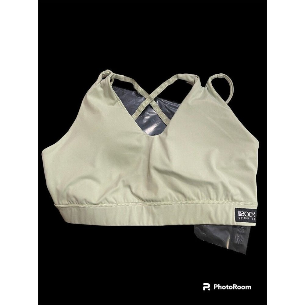 Cotton On Body Curve Ultimate sports bra Women's 14 Large Pistachio Crossback